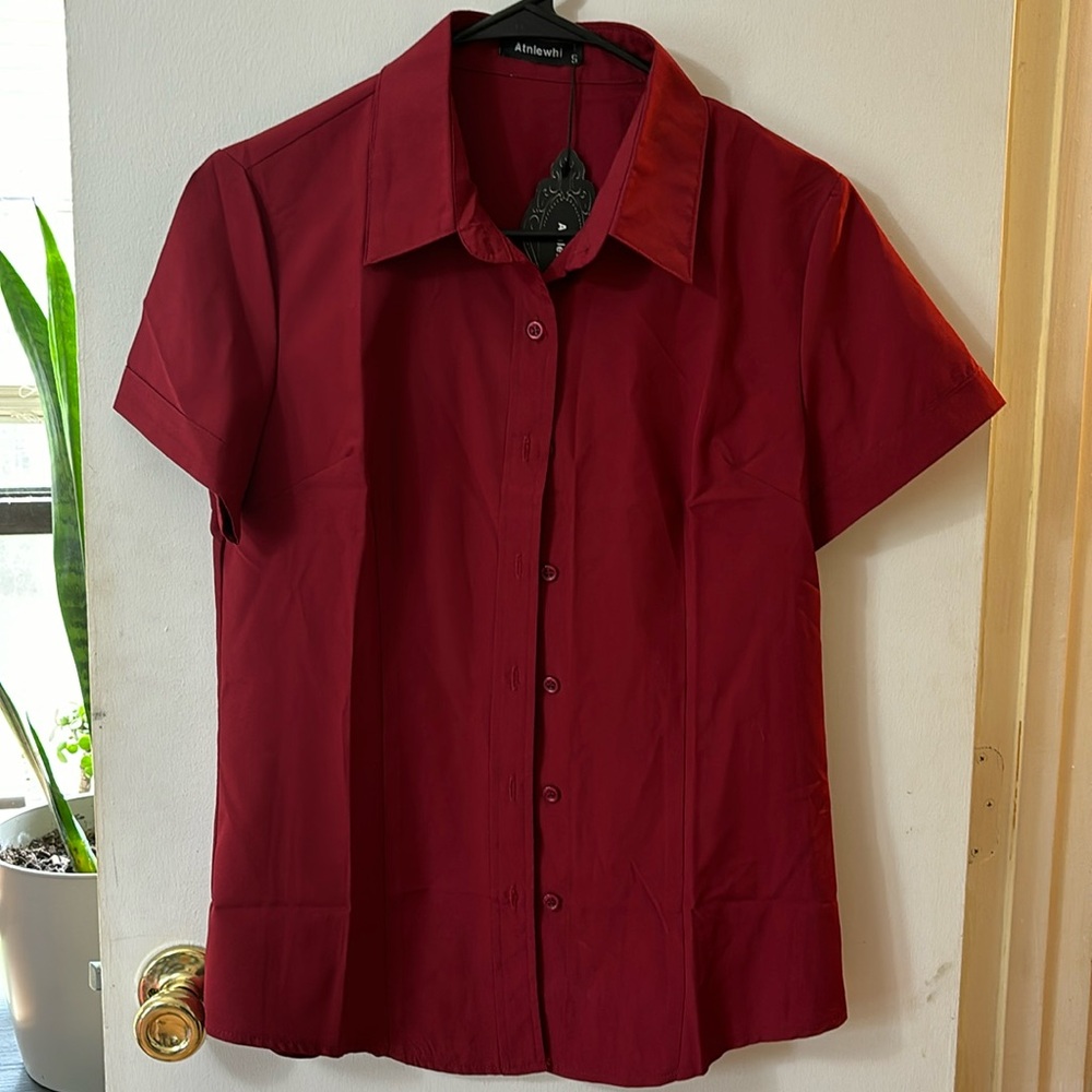 Burgundy Button Down Shirt